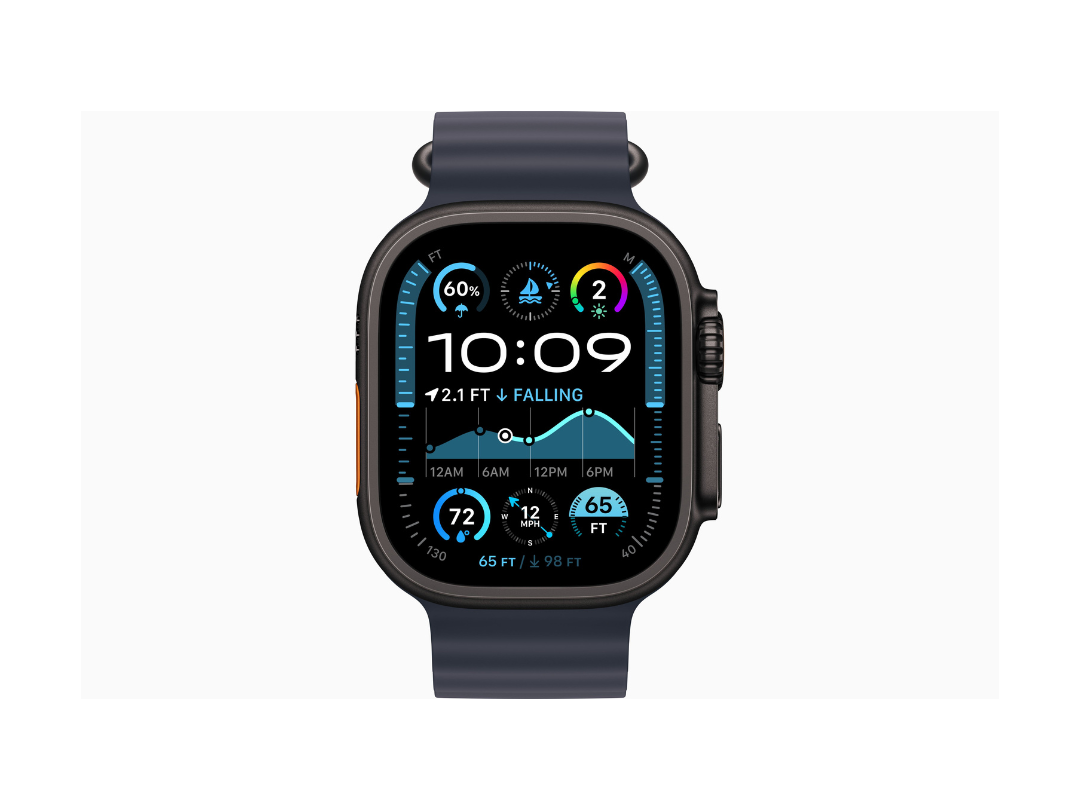 Apple Watch Ultra 2 GPS + Cellular 49mm Natural Titanium Case with Navy Ocean Band Apple Watch Ultra 2 GPS + Cellular 49mm Natural Titanium Case with Navy Ocean Band